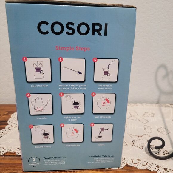 COSORI Pour Over Coffee Maker with Stainless Steel Filter, 8-Cup 34oz Drip Coffe - Picture 10 of 12